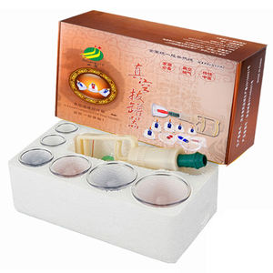 Shuangjin Set bekam vakum, 6 cangkir profesional Cina Set Perawatan bekam titik akupuntur Kesehatan - Product Image 1