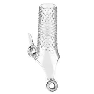 أحدث غطاء قضيب سيليكون مزدوج القناة مع نتوءات اهتزازية للأزواج، غطاء تمديد القضيب السيليكوني القابل لإعادة الاستخدام - Product Image 5