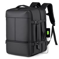 Sac à dos de voyage classique extensible pour ordinateur portable, multifonctionnel avec chargeur USB, compartiment respirant pour chaussures