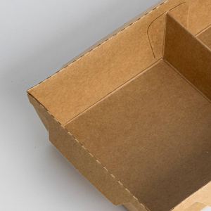 Scatola per Alimenti Personalizzata a 2 Scomparti, Ecologica, Monouso, in Carta Kraft, Contenitore Bento per Noodle e Insalata, per Negozi e Fabbriche - Product Image 2
