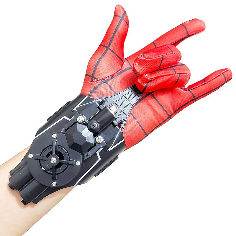 Spider-Man Launcher Auto Take-Up Wrist Unisex Kids Boy Toy Silk Spit and Suction Cup Glove for Costume Props