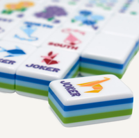 Jeu de tuiles de mahjong américain Spring Garden Hummingbird, 160 pièces en acrylique, gravées de fleurs origami, avec tapis cadeau