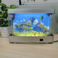 Lampe de nuit rotative JSD avec poissons tropicaux, scène sous-marine, acrylique haute transparence, moteur silencieux, plusieurs scènes, prise EU/US