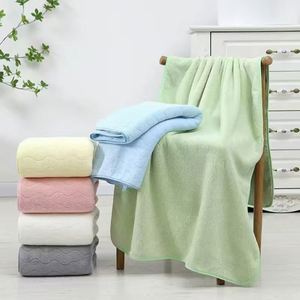 Ensemble de bain jacquard antibactérien écologique de haute qualité, en polaire corail épaissie, serviette de visage douce et absorbante, couleur unie pour - Product Image 2