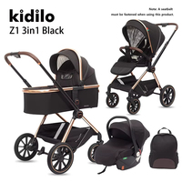 Poussette bébé Kidilo Z1 légère, non toxique, avec cadre en acier inoxydable, roues 3D en PU, capacité de charge de 20 kg, 0-3 ans