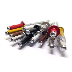 Rivets à tête bombée en aluminium de couleur rouge, blanc, noir avec grande bride - Product Image 1
