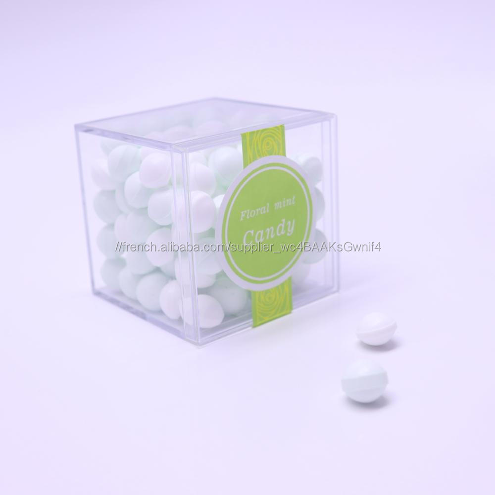 2*2*2'' Clair Bacs À Bonbons En Plastique D'emballage De Cadeau Fête De Mariage Acrylique Bonbons boîte avec couvercle