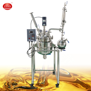 Réacteur de laboratoire chauffé sous vide en acier inoxydable à double enveloppe en verre, 10L, 20L, 30L, avec agitateur, pour usage en laboratoire - Product Image 6