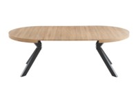 Table à manger extensible moderne avec plateau en bois et base en métal pour 4 à 8 personnes, meubles gain de place pour la salle à manger à domicile
