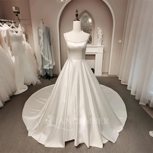 ชุดเดรสแต่งงานแบบทางการผ้าซาตินสายเดี่ยวของ AM03แจนเซมเบอร์ - Product Image 1