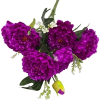 Grand bouquet de pivoines artificielles à 6 têtes, fausses fleurs de pivoine pour mariage, maison, hôtel, arrangement floral