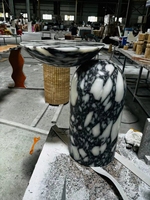 Massiver Marmor Calacatta Viola Marmor Hocker Tisch Beistell tisch für Schlafzimmer oder Wohnzimmer Marmor tische