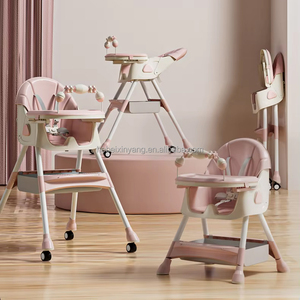 Cómoda Silla Alta para Comer para Bebés, Ajustable en Altura, Plegable, con Ruedas. - Product Image 6