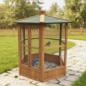 Grande Voliera da Esterno in Legno Durevole SHUNDA, Gabbia per Uccelli di Tendenza per Animali Domestici, Vendita all'Ingrosso Sostenibile - Product Image 4