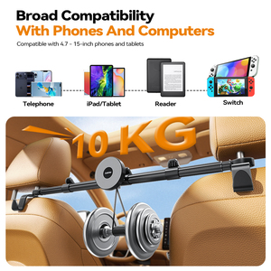 Nuevo Magnético 360 °   Soporte Ajustable para Tablet en Reposacabezas de Auto, Montaje en Asiento Trasero para Niños, Viajes por Carretera, para Tablets de 4.7 a 15 Pulgadas, Ganchos para Asientos de Auto - Product Image 4