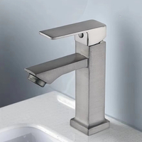 Robinet de salle de bain moderne personnalisé, à montage sur pont, à poignée unique, à trou unique, en chrome, en zinc, pour lavabo, pour usage scolaire
