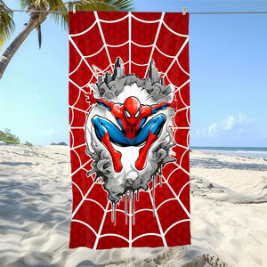 Toalla de Baño de Verano con Diseño de Superhéroes de Dibujos Animados para Niños, Toalla de Playa de Microfibra Estampada con Logotipo Personalizado - Product Image 1