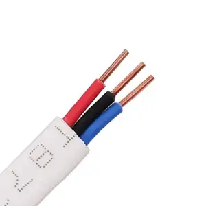 Certificado CCC BVVB 300/500V Conductor de cobre sólido Aislamiento de PVC Chaqueta de PVC Construcción de casas eléctricas Cable plano