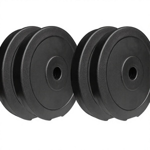 Disque de musculation rond antidérapant en PVC noir durable pour la musculation à domicile - Product Image 4