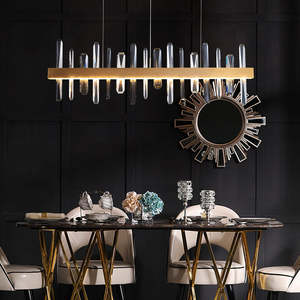 Araña de alta calidad, anillos circulares, hotel, comedor moderno, luces colgantes de cristal LED de lujo - Product Image 2