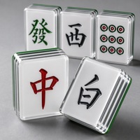 Jeu de Mahjong Chinois 144 Tuiles en Acrylique 1,2 Pouce 4 Couches, Boîte Cadeau Fête du Printemps, En Stock, Logo Personnalisé, Faible MOQ, Échantillon Disponible