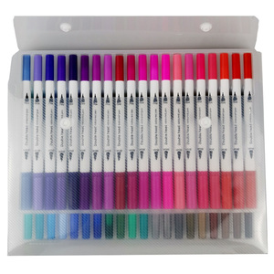 Juego de regalo creativo promocional, Kit escolar de acuarela, bolígrafos de doble punta, 60 colores - Product Image 5