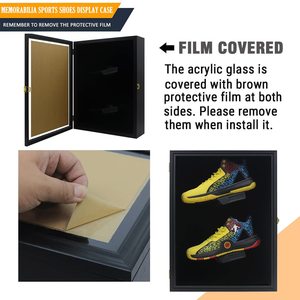 Vitrina Exhibidora de Zapatos con Cerradura, en Madera Negra, para 2 Pares, con Puerta de Acrílico y Acabado Mate, Gran Venta - Product Image 5