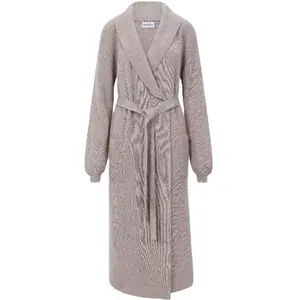 工厂定制支持经典柔软舒适透气长女式针织羊绒睡袍