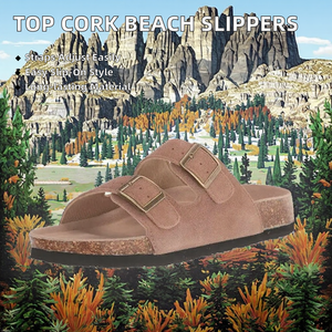 <span class=keywords><strong>Sandales</strong></span> Plates pour Homme les Mieux Vendues <span class=keywords><strong>de</strong></span> Conception OEM, Tongs <span class=keywords><strong>de</strong></span> Plage Neutres et Confortables en Liège, Chaussures à Enfiler Réglables en PU pour Utilisation en Extérieur - Product Image 6