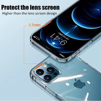 Coque de téléphone transparente anti-chute, anti-jaunissement pour iPhone 11 12 13 14 15 16 17 Pro Max Plus 13 Mini X Xs 16E – Protection arrière