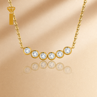 Pendentif Moissanite Barre Horizontale en Argent S925, Motif Six Bulles, Polyvalent pour Tous les Occasions Quotidiennes, Soirées Décontractées et Mariages, En Stock