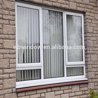 Fenêtres à battants de bonne qualité en VPC/UPVC avec grilles