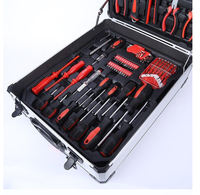 Ensemble d'outils de réparation automobile CR-V de 187 pièces, coffret rigide à roulettes, kit de clés à douilles pour mécanicien avec poignée de chariot pour garage et atelier