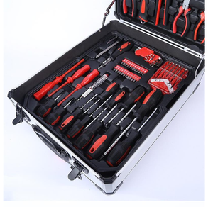 Ensemble d'outils de réparation automobile CR-V de 187 pièces, coffret rigide à roulettes, kit de clés à douilles pour mécanicien avec poignée de chariot pour garage et atelier - Product Image 4