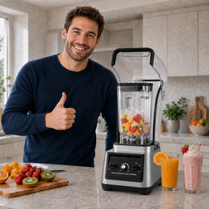 Mixeur Commercial Robuste Haute Vitesse avec Protection Contre les Surcharges, 5+ Vitesses, Capacité 2.0L, en Acier Inoxydable, pour Smoothies et Broyage - Product Image 3