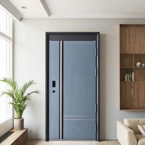 Puerta de Acero Azul Estilo TECHTOP - Sistema de Cerradura Inteligente y Opción de Color Personalizado - Product Image 1