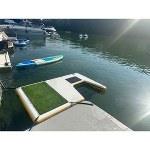 2025 nuevo diseño inflable Island Dog Beach & Ramp DWF inflable perro bote escalera <span class=keywords><strong>piscina</strong></span> cachorro rampa para perros pequeños y grandes - Product Image 6