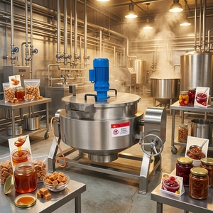 Machine de cuisson industrielle à double enveloppe CE de 50-500 L, pour la transformation des sauces - Product Image 2