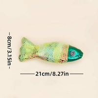 Jouet interactif pour chat en forme de poisson simulé, avec sonnette, en polyester durable, pour le nettoyage des dents, la dentition, le soulagement de l'ennui et le jeu quotidien en intérieur