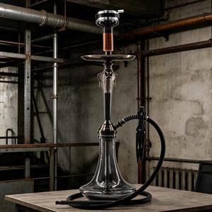 Set de Hookah Negro con Base de Metal y Vidrio, Kit de Pipa para Tabaco con Manguera y Accesorios para Salón, Bar o Uso Doméstico - Product Image 5