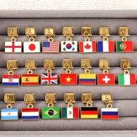 Pendentif élément drapeau tendance en acier inoxydable, accessoires de module de jonction pour bracelet à breloques italien DIY, fabriqué au Guangdong, vente en gros