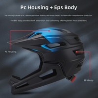 Casque intégral adulte transfrontalier, nouveau modèle, couleur dégradée, matériau PCEPS, mentonnière amovible pour le cyclisme, les sports et les activités de plein air