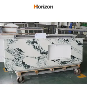 Manufactured best quality luxury quartz counter tops black veins white luxury stone quartz slabs