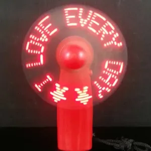 참신 선물 사용자 정의 메시지 휴대용 LED 배터리 팬