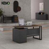 Bureau d'Ordinateur à Piétement Métallique, en Promotion, pour Directeur, avec Plateau en Bois et Tiroir