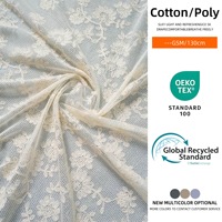 Tissu en dentelle florale respirant et hydrosoluble 100% coton pour vêtements ou robe hawaïenne, tissu en dentelle brodée