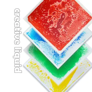 Factory Customized Touch Color Liquid 3D Floor Game Room Nursery Children's Sensory Liquid Tile