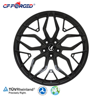 Jantes en aluminium forgé CF FORGED personnalisées, concaves profondes, finition noir mat avec liseré doré, multi-rayons, 19x9.5 pouces, 5x120 pour M3 F80 G80 Track