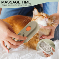 Brosse électrique portable 3 en 1 pour épilation des poils de chien et de chat à la vapeur pour les poils longs et courts.