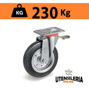 Rueda 53 para contenedores de soporte de bloqueo trasero Max 230Kg - Product Image 2